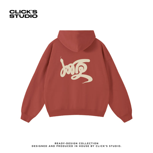 "SHUN" LOGO OVERSIZED HOODIE [WIND & WATER] BERRY