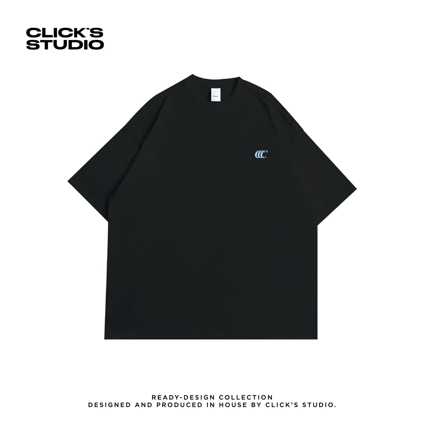 "WAVELINE" OVERSIZED TEE [WIND & WATER] BLACK