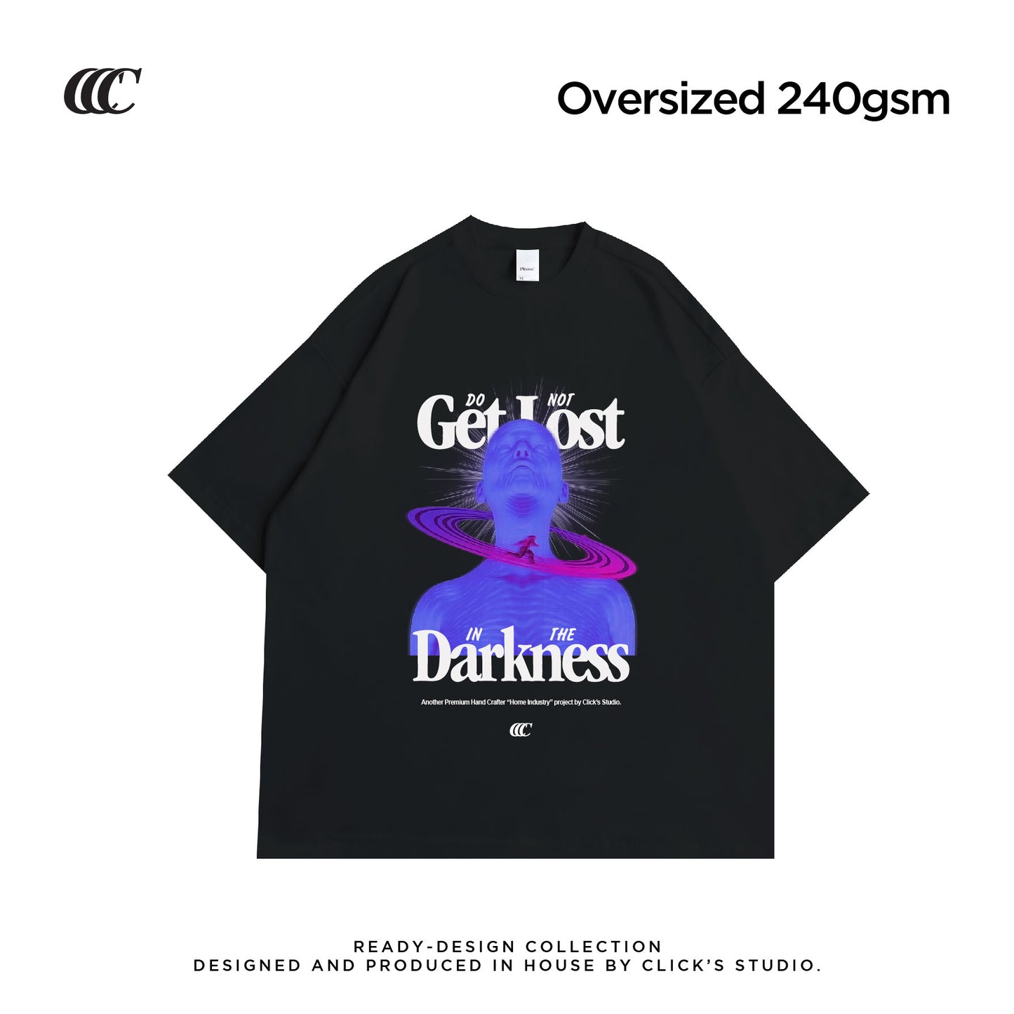 (OVERSIZED) DO NOT GET LOST HEAVYWEIGHT TEE - BLACK