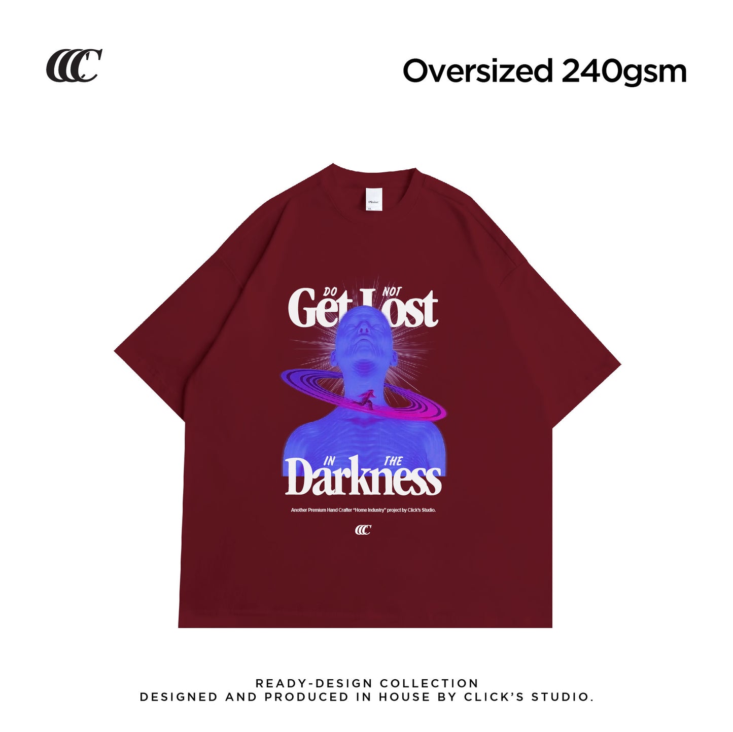 (OVERSIZED) DO NOT GET LOST HEAVYWEIGHT TEE - MAROON